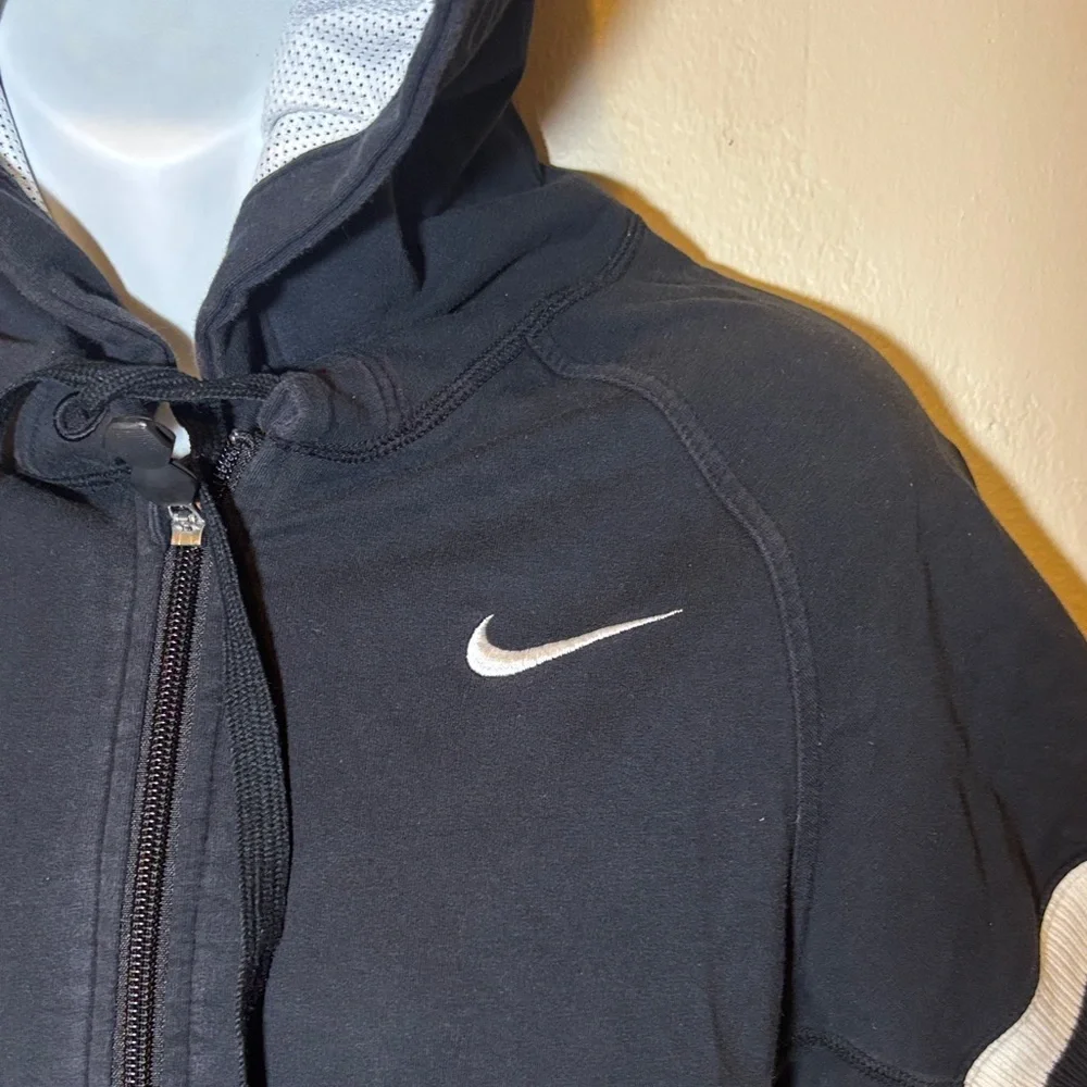 Nike Women's Black and White Hooded Jacket